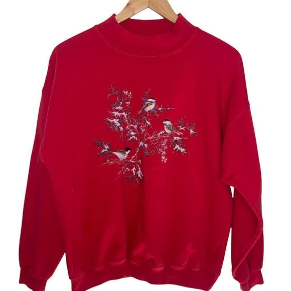 Northern Reflections - bird graphic red crewneck - vintage - Picture 1 of 9